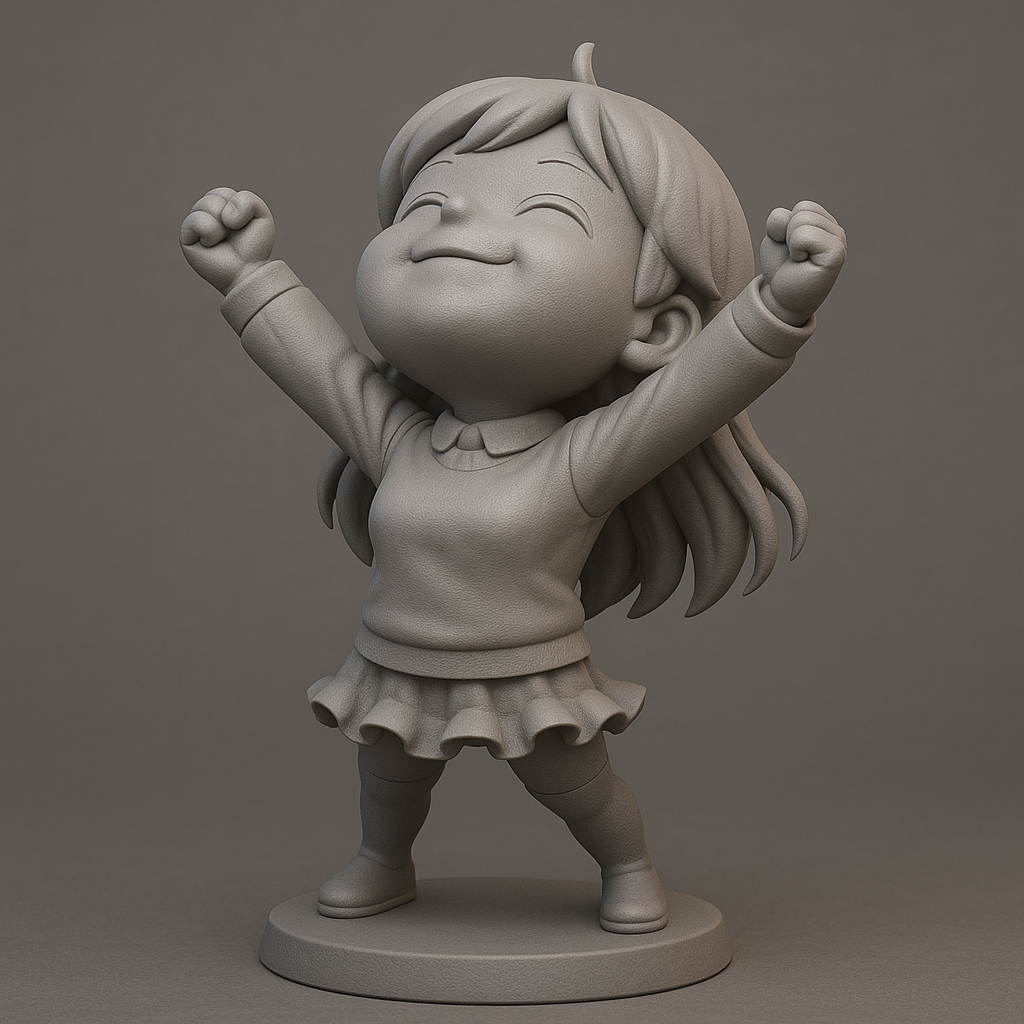 silhouette 3d printer maker-3d portrait printing_Joyful Victory Pose Figurine