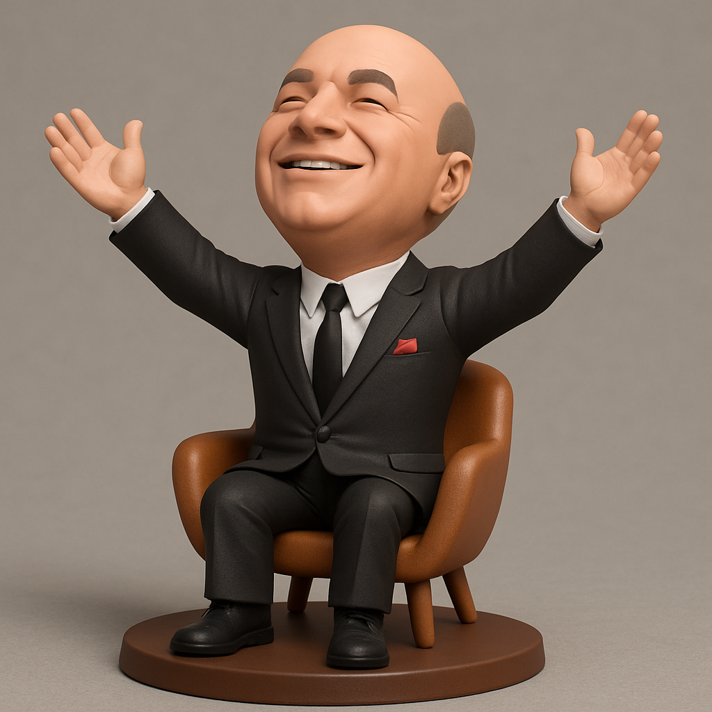 silhouette 3d printer maker-3d portrait printing_Cheerful Businessman Figurine Model