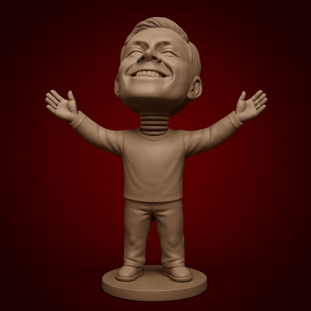 silhouette 3d printer maker-3d portrait printing_Optimistic Bobblehead: Embrace Happiness & Joy