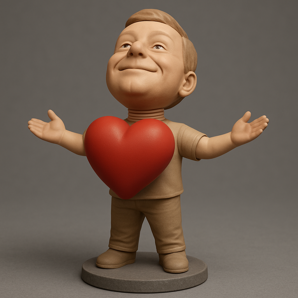 silhouette 3d printer maker-3d portrait printing_Love & Gratitude Bobblehead - Print Your Heart Out!