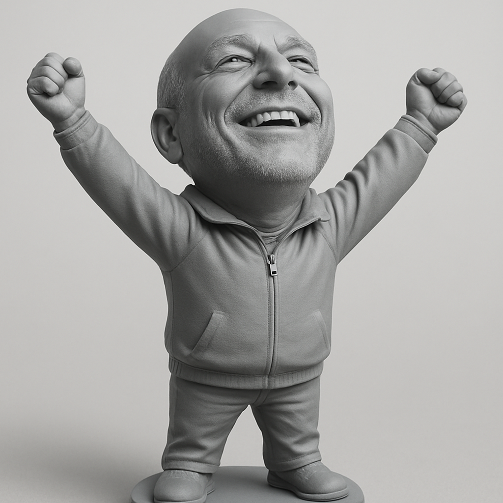 silhouette 3d printer maker-3d portrait printing_Joyful Champion Figure