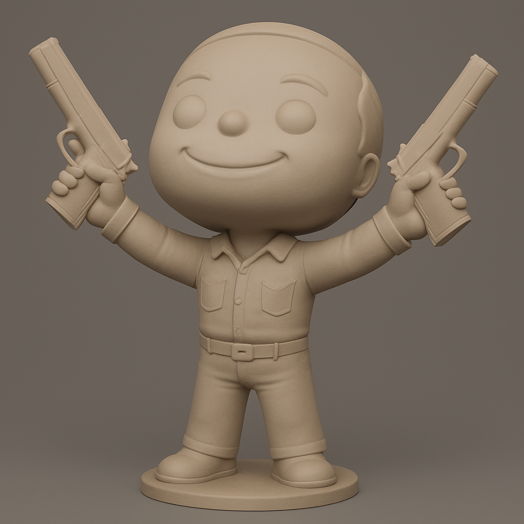 face to 3d model ai-3D portrait printing from photo_Gear Up: Dynamic Dual-Wielding Display Figure