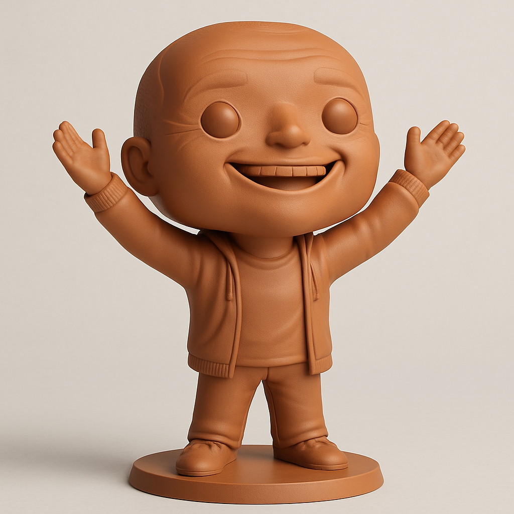 face anatomy 3d model-create 3d face model from photo_Joyful Bald Grandpa Figure - A Happy Desk Companion!