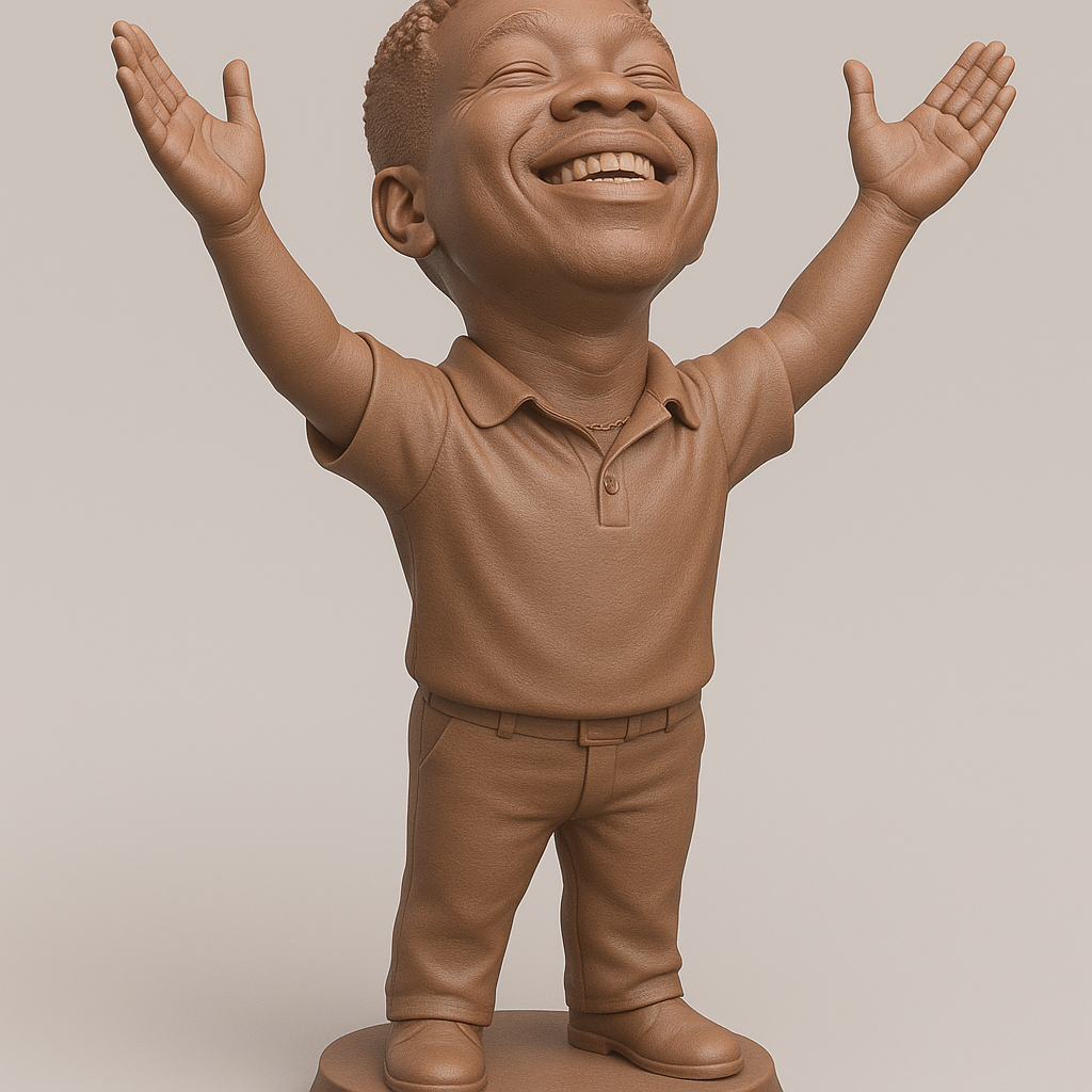 silhouette 3d printer maker-3d portrait printing_Joyful Character Statue for 3D Printing
