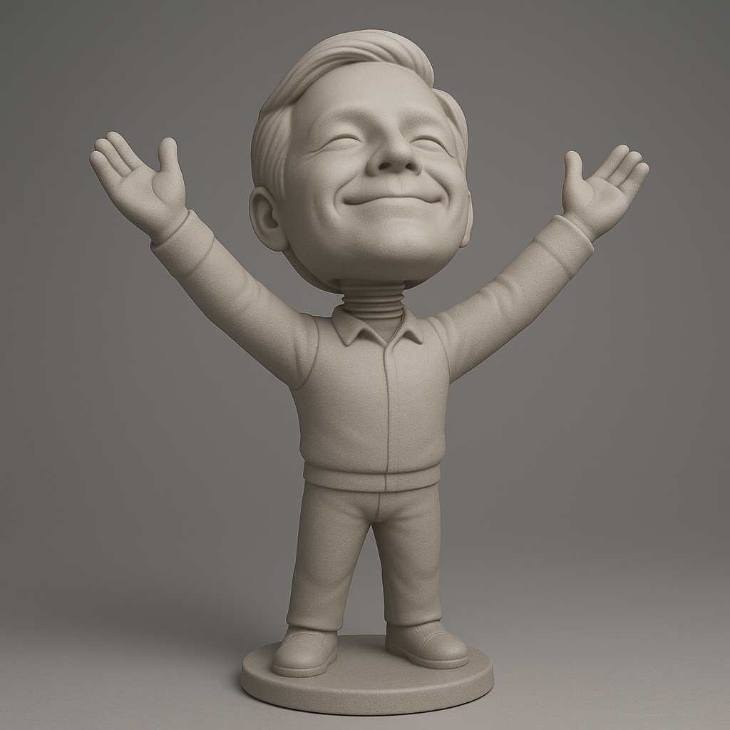silhouette 3d printer maker-3d portrait printing_Radiant Joy Bobblehead: Perfect Desk Companion