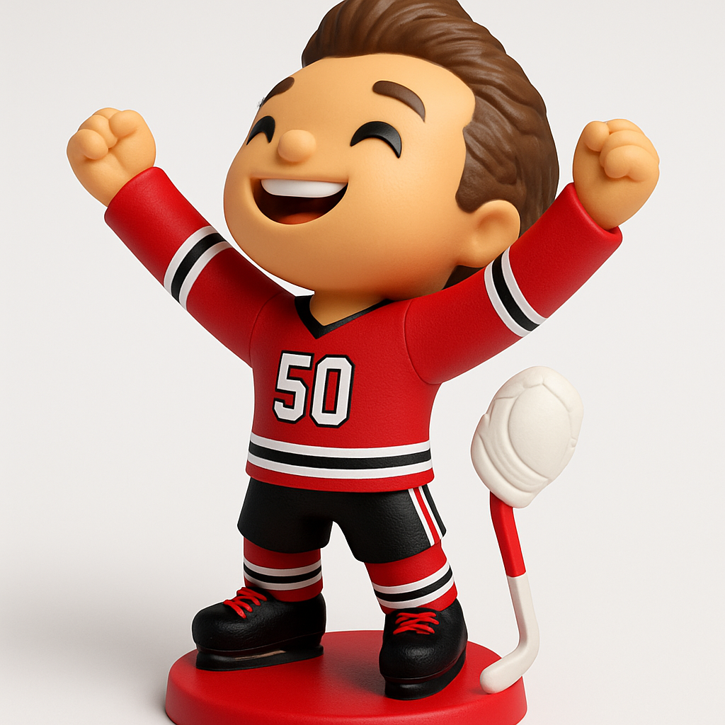 face to 3d model ai-3D portrait printing from photo_Victorious Hockey Player Figurine - Score a Win!
