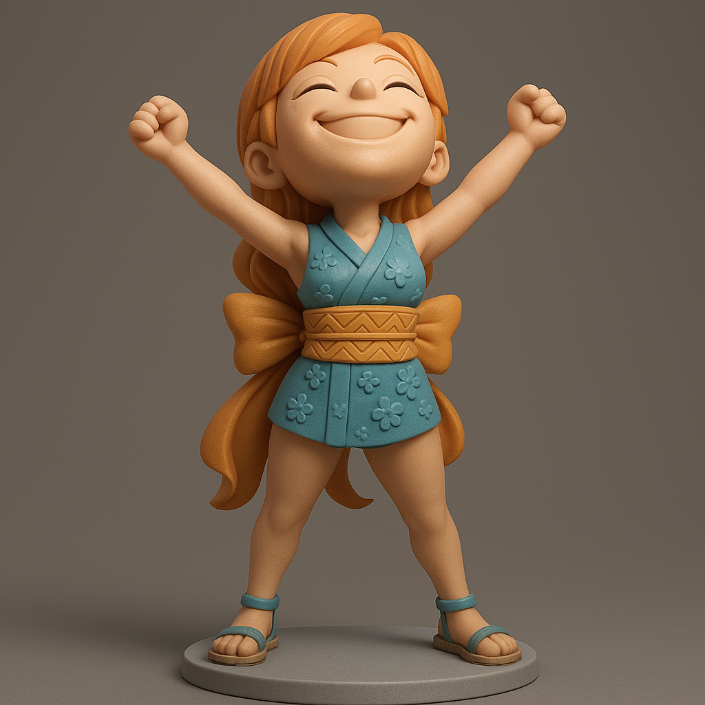 silhouette 3d printer maker-3d portrait printing_Joyful Victory Figure for 3D Printing