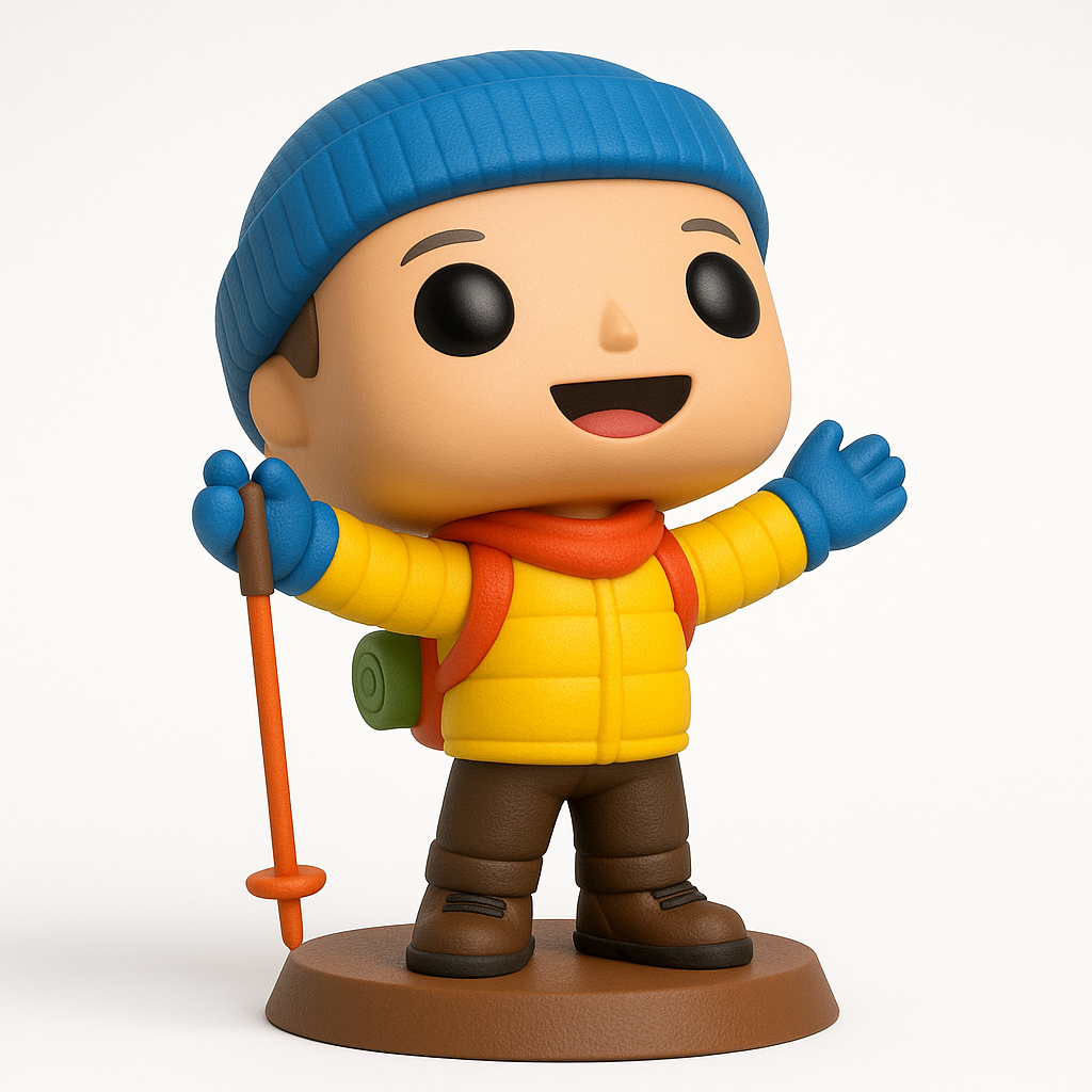 face to 3d model ai-3D portrait printing from photo_Happy Hiker Pop! Figurine - Bring Adventure to Your Desk