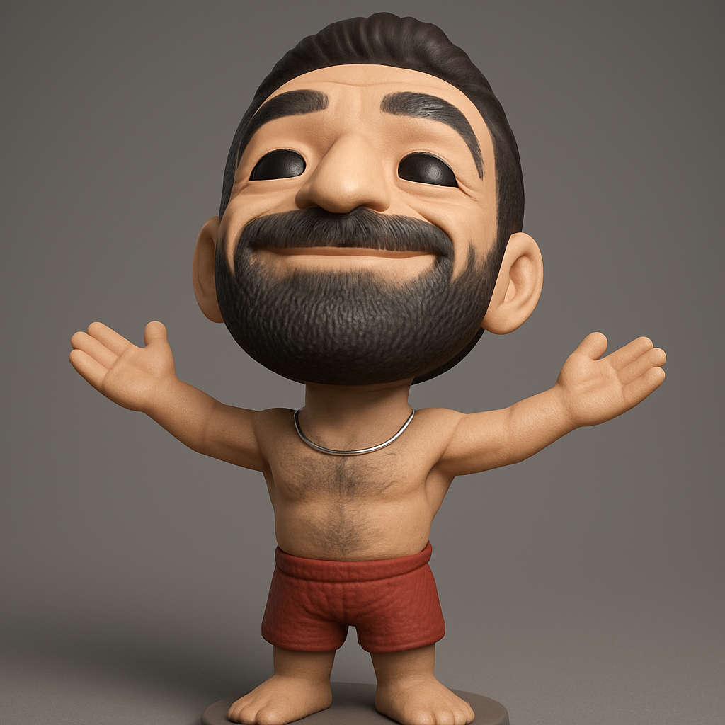 face to 3d model ai-3D portrait printing from photo_Warm Welcome Bobblehead Style Figurine