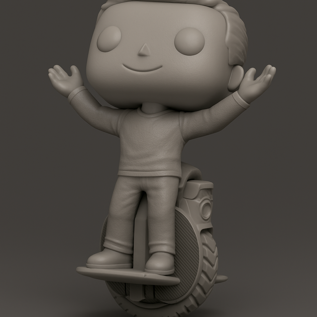 face anatomy 3d model-create 3d face model from photo_Pop-Style Unicycle Rider - Fun Desk Companion Print