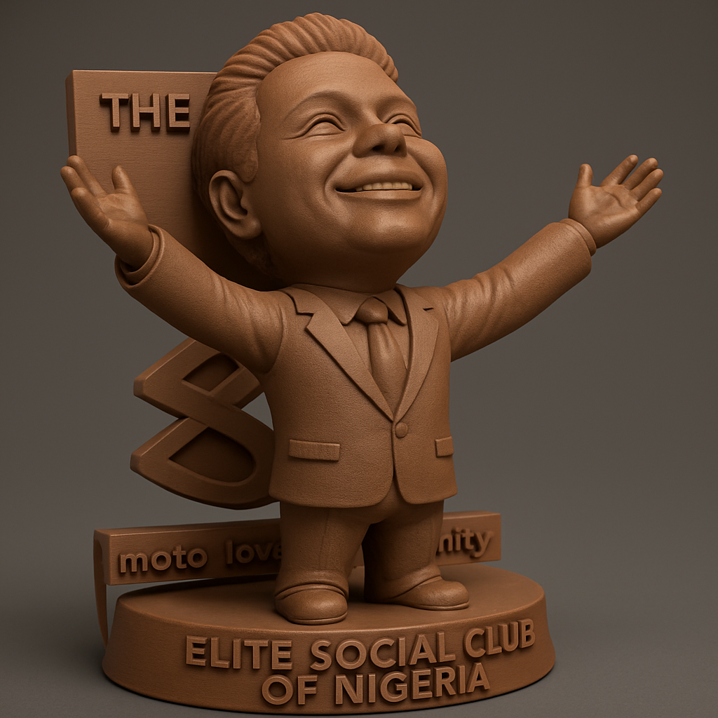 face to 3d model ai-3D portrait printing from photo_Elite Social Club Nigeria Award: Joyful Figure Trophy