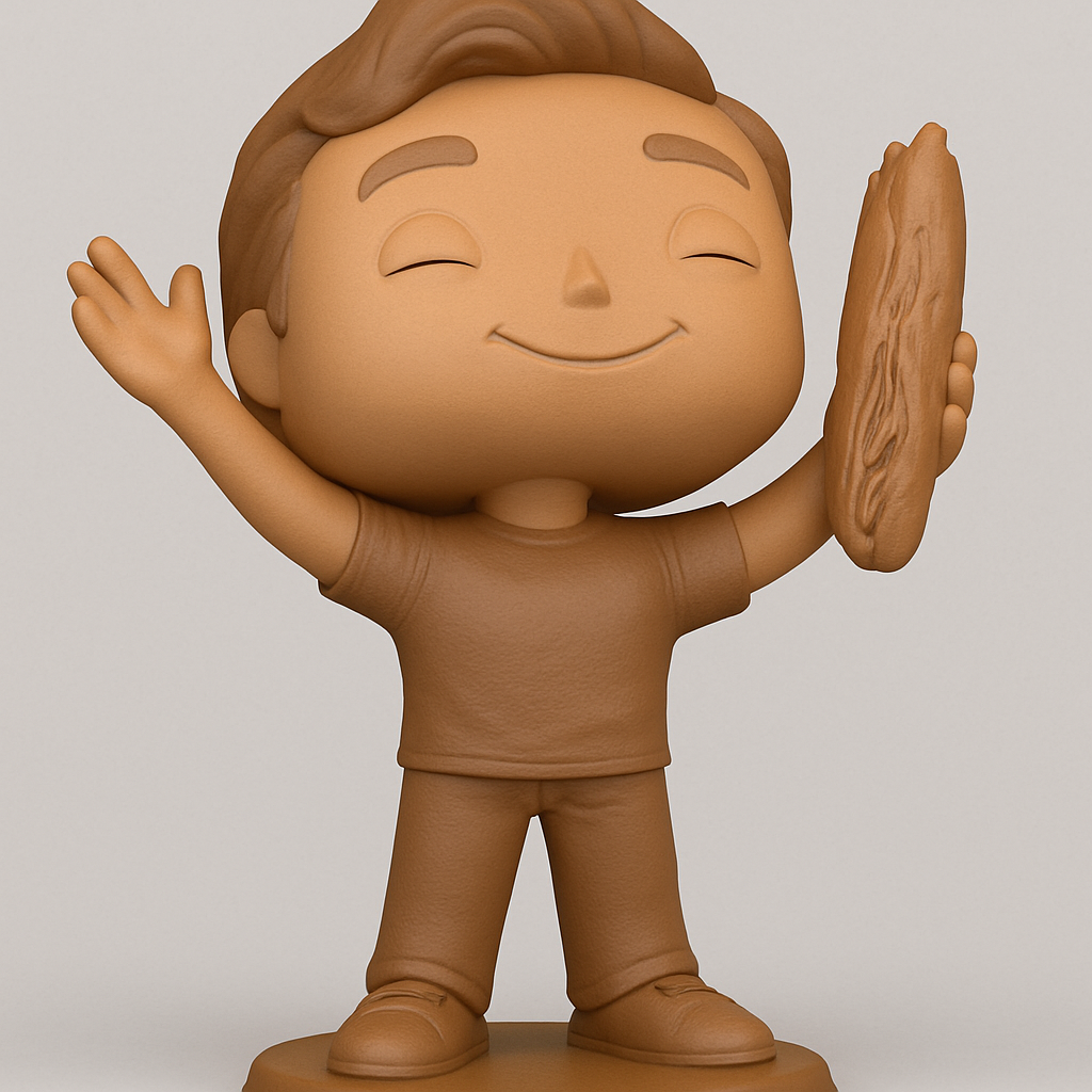 face to 3d model ai-3D portrait printing from photo_Joyful Bread Buddy Figurine