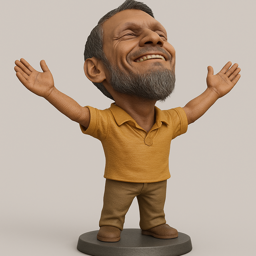 face anatomy 3d model-create 3d face model from photo_Joyful Spirit Figurine: Embrace Happiness Desk Buddy