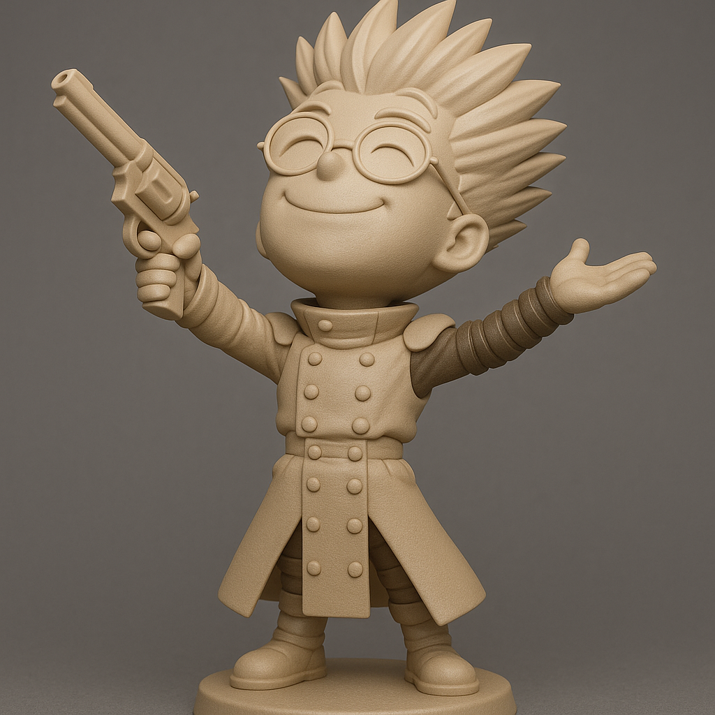 silhouette 3d printer maker-3d portrait printing_Charming Heroic Figure with a Twist