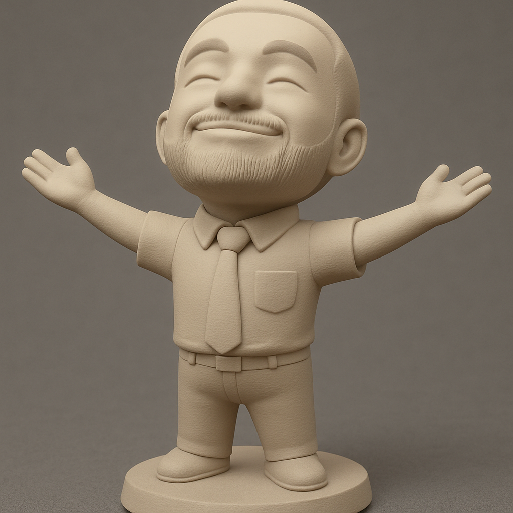 face to 3d model ai-3D portrait printing from photo_Optimistic Office Pal: Your Daily Dose of Joy