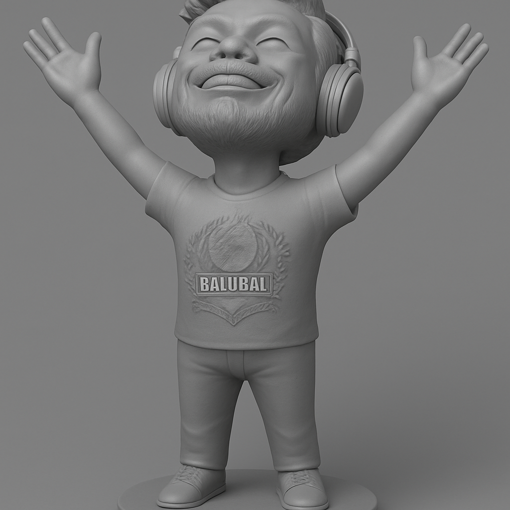 face anatomy 3d model-create 3d face model from photo_Joyful Balubal Music Lover Figurine: Pure Audio Bliss