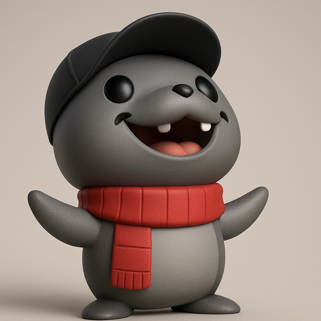 face to 3d model ai-3D portrait printing from photo_Happy Seal Desk Pal with Scarf & Hat - Print Your Buddy!