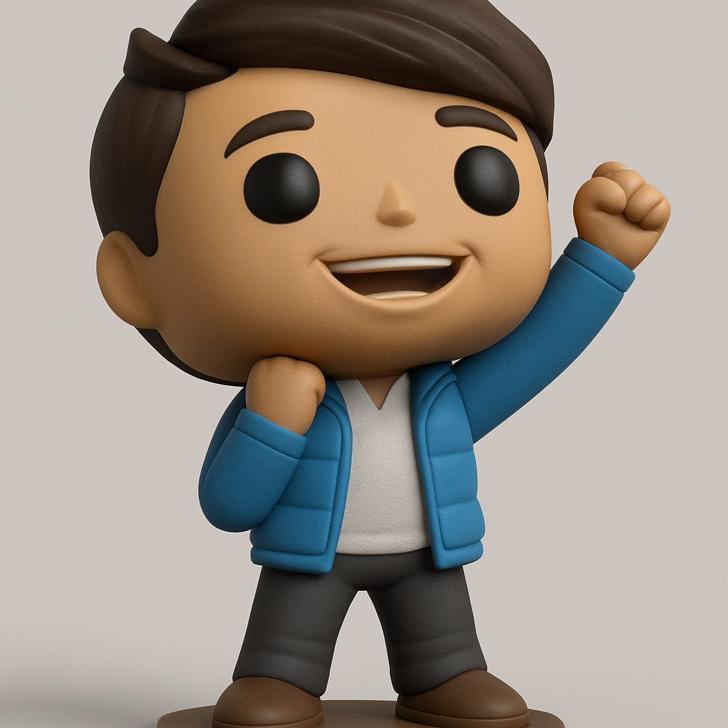 face anatomy 3d model-create 3d face model from photo_Triumphant Pop Style Figure: Celebrate Success!