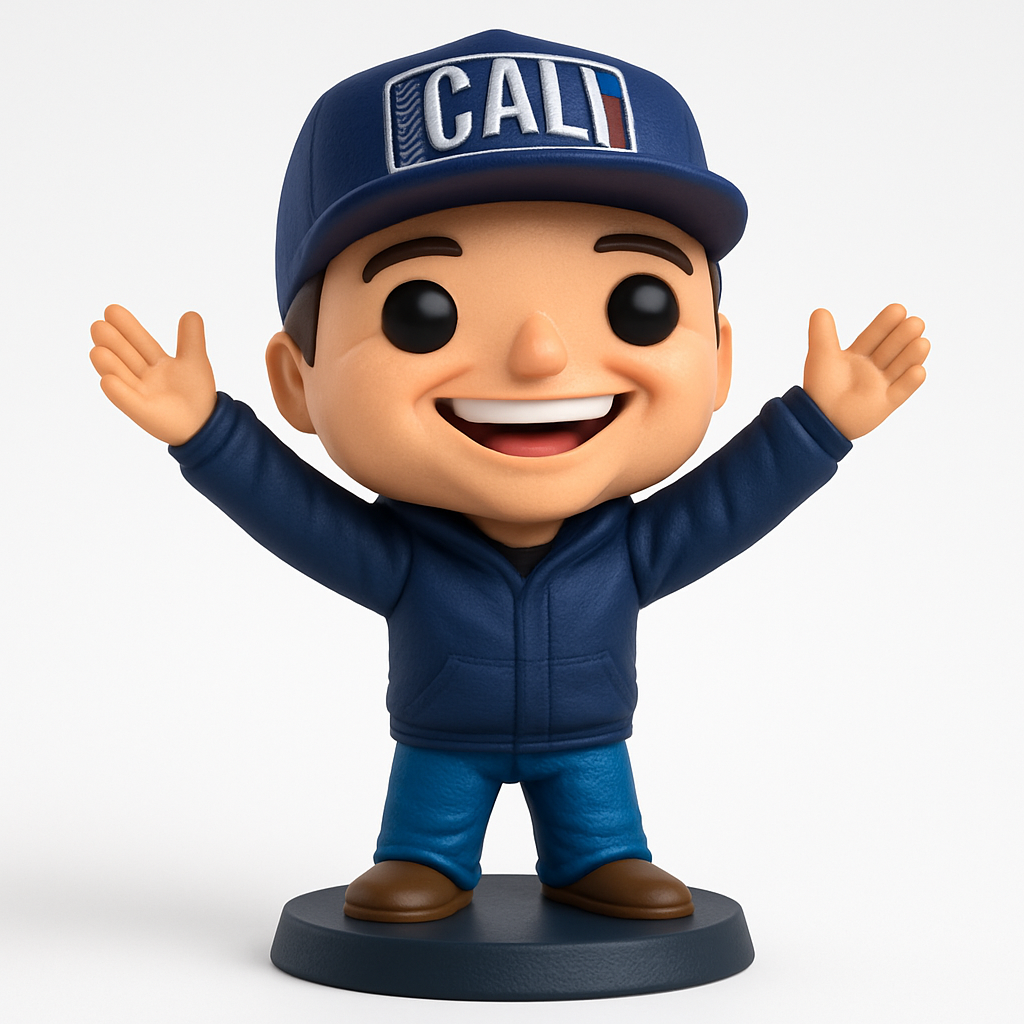 face anatomy 3d model-create 3d face model from photo_Cali Vibe Buddy Figurine - Golden State Pride!