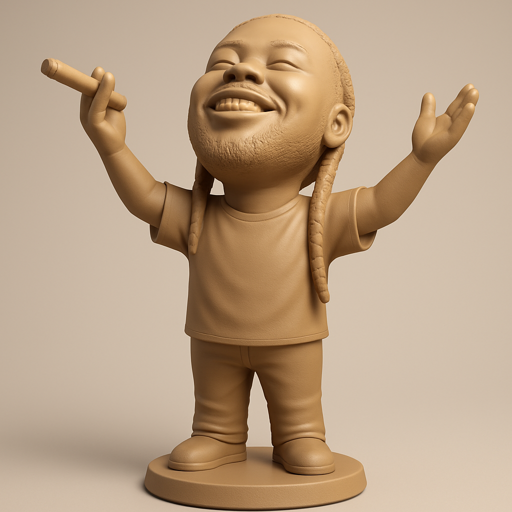 silhouette 3d printer maker-3d portrait printing_Chibi Joy: Happy Music Performer Figurine