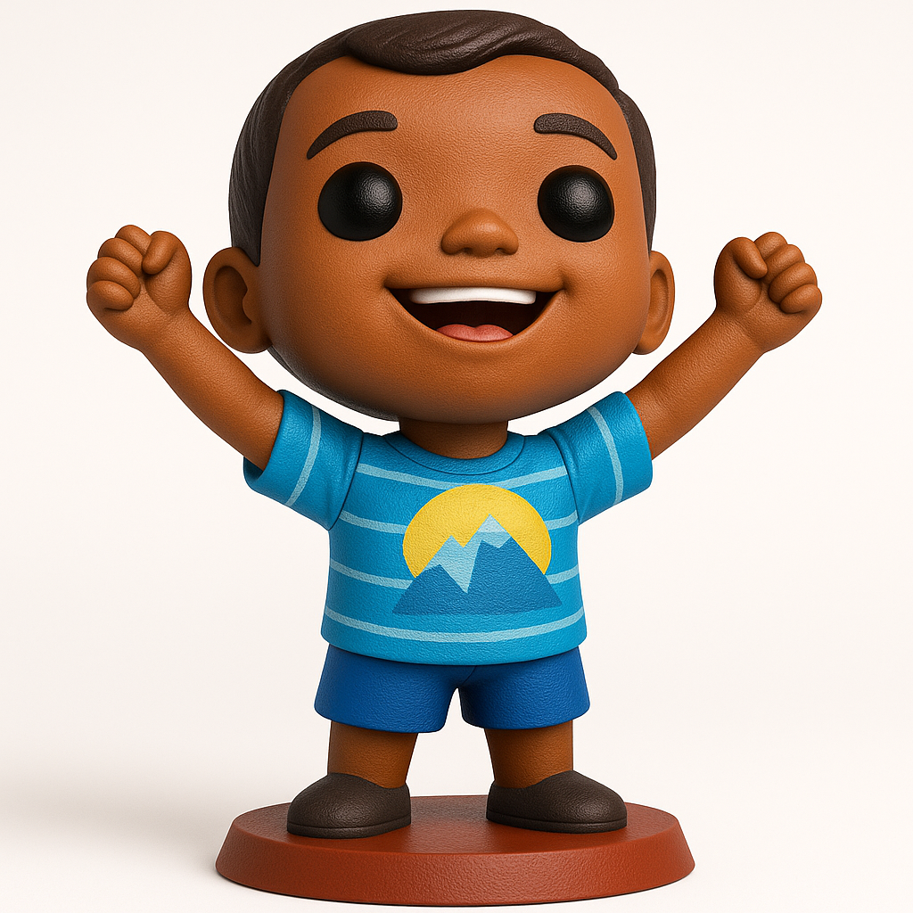 face anatomy 3d model-create 3d face model from photo_Joyful Boy Celebration Figurine - Desktop Buddy