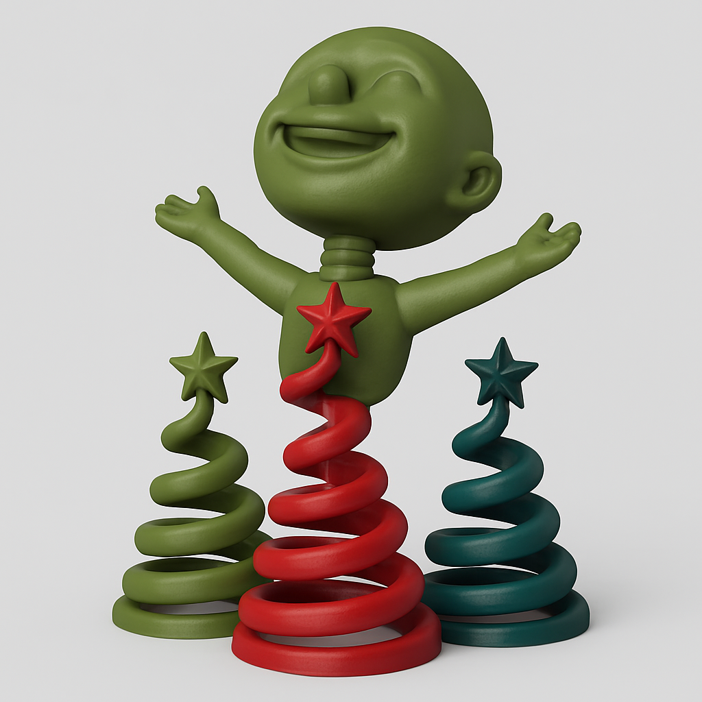 face anatomy 3d model-create 3d face model from photo_Joyful Spiral Friends Holiday Decoration Set