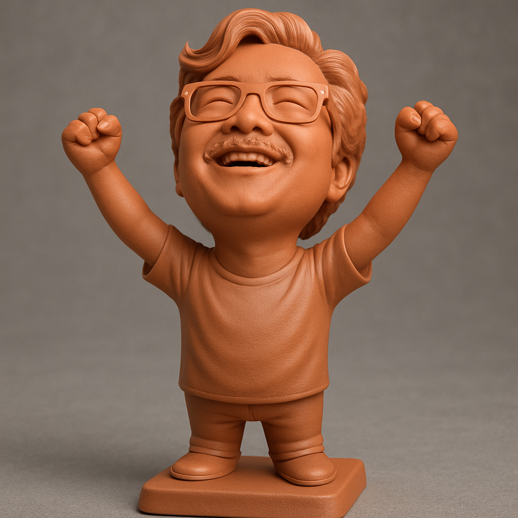 silhouette 3d printer maker-3d portrait printing_Expressive Joy Figurine: Celebrate Victories!