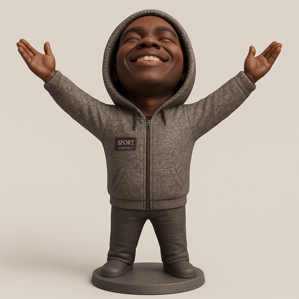 silhouette 3d printer maker-3d portrait printing_Joyful Hoodie Figure for 3D Printing