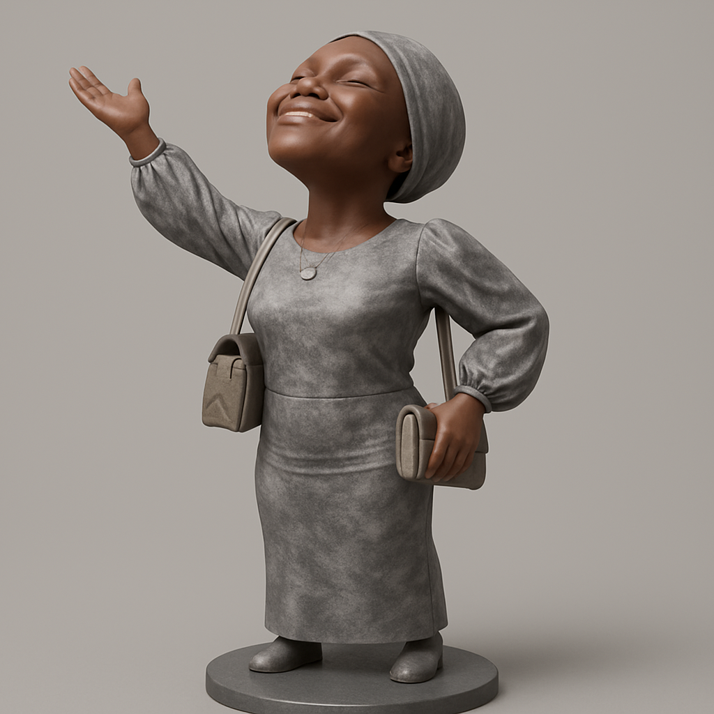 silhouette 3d printer maker-3d portrait printing_Uplifted Spirit Figurine - A Beacon of Joy