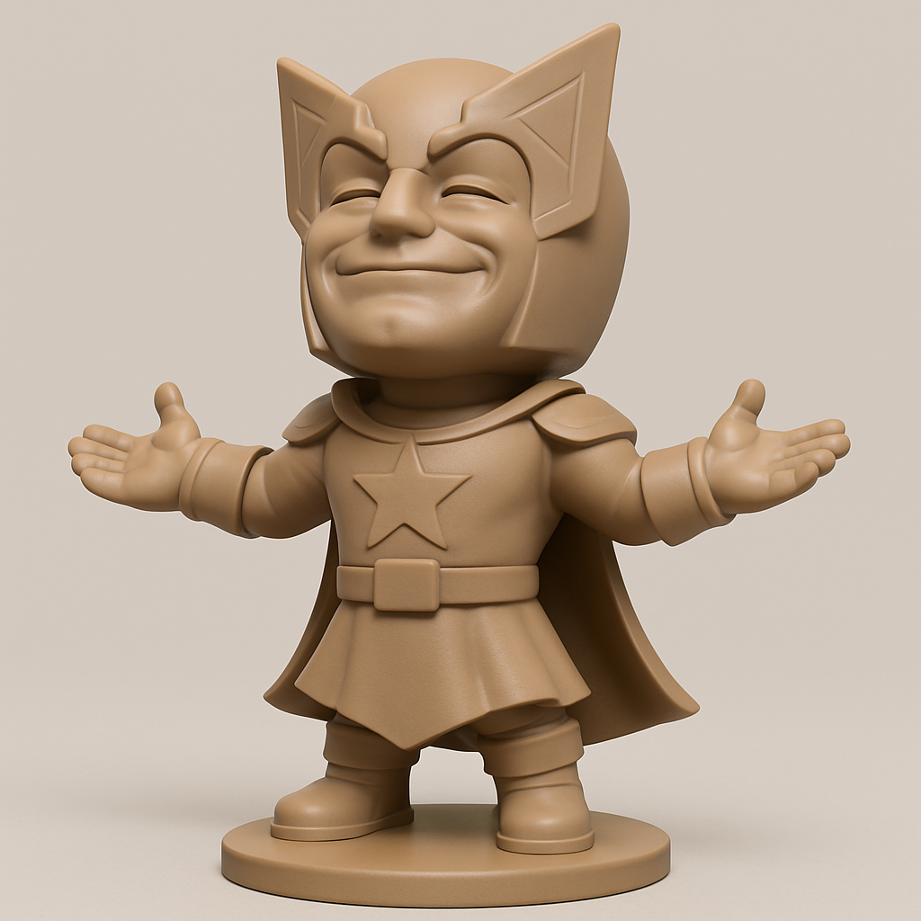 silhouette 3d printer maker-3d portrait printing_Chibi Warrior: Bring Joy with this Easy-Print Figure!