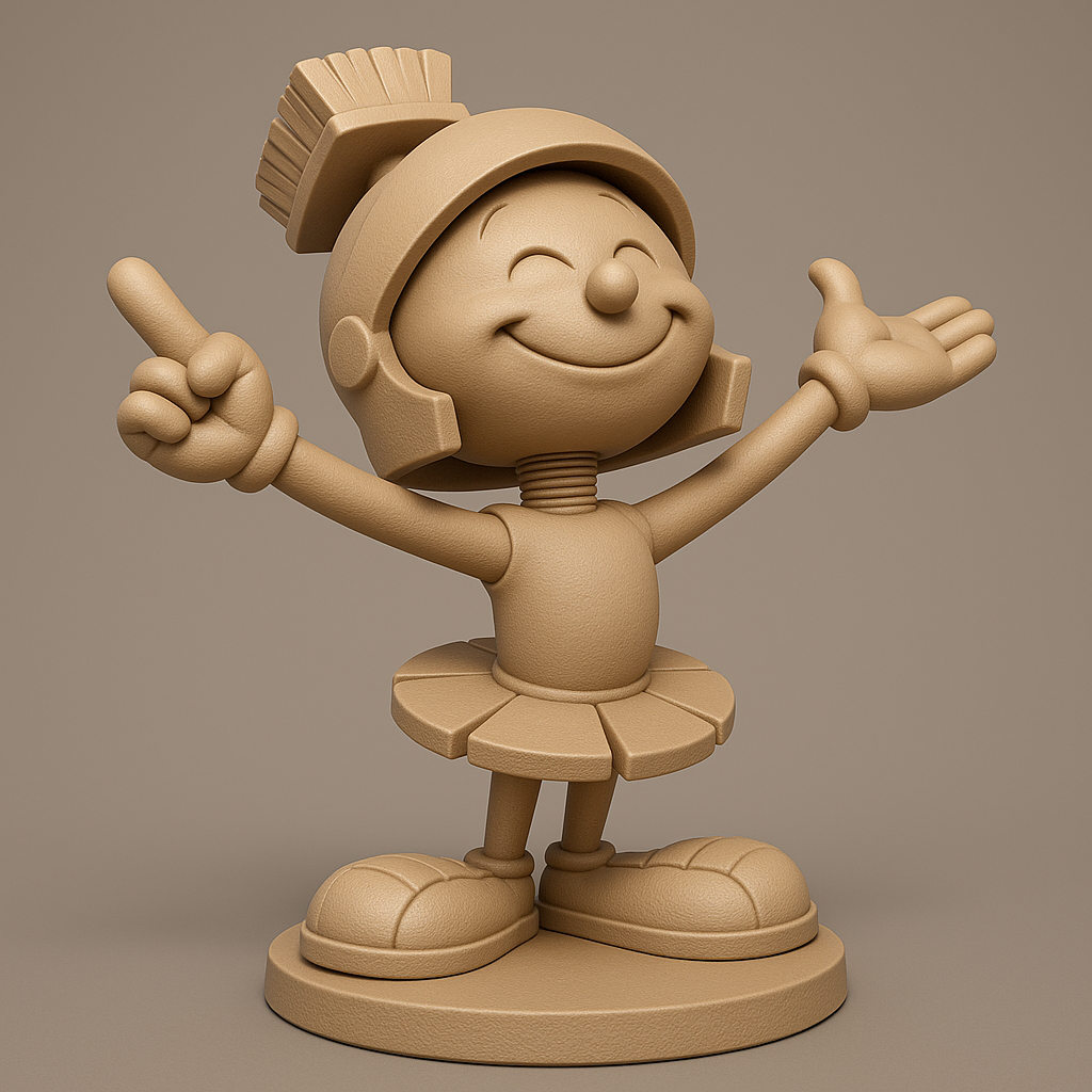 silhouette 3d printer maker-3d portrait printing_Cheerful Cartoon Knight Figurine