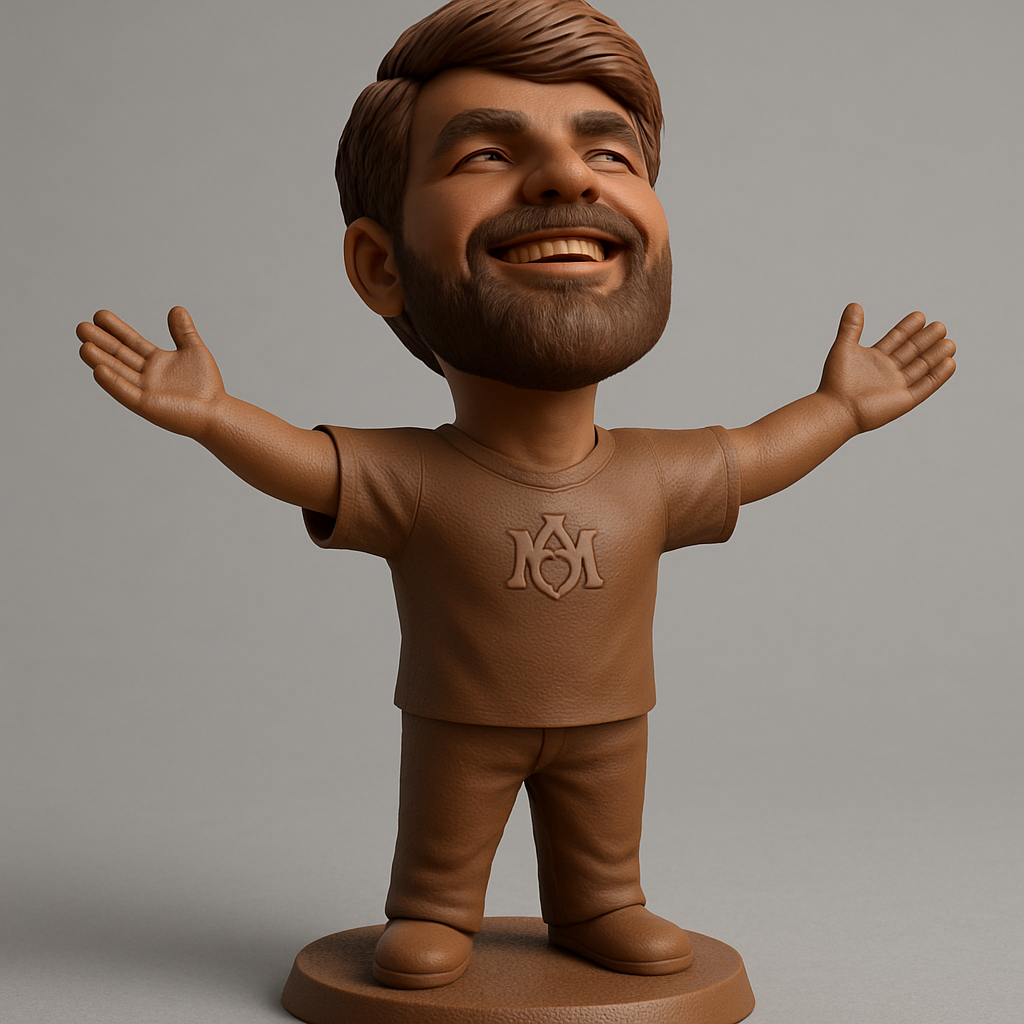 silhouette 3d printer maker-3d portrait printing_Joyful Bearded Man Figurine - Spread Happiness!