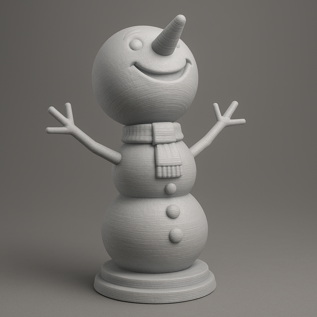 face anatomy 3d model-create 3d face model from photo_Cheerful Snowman Figurine for Festive Decor