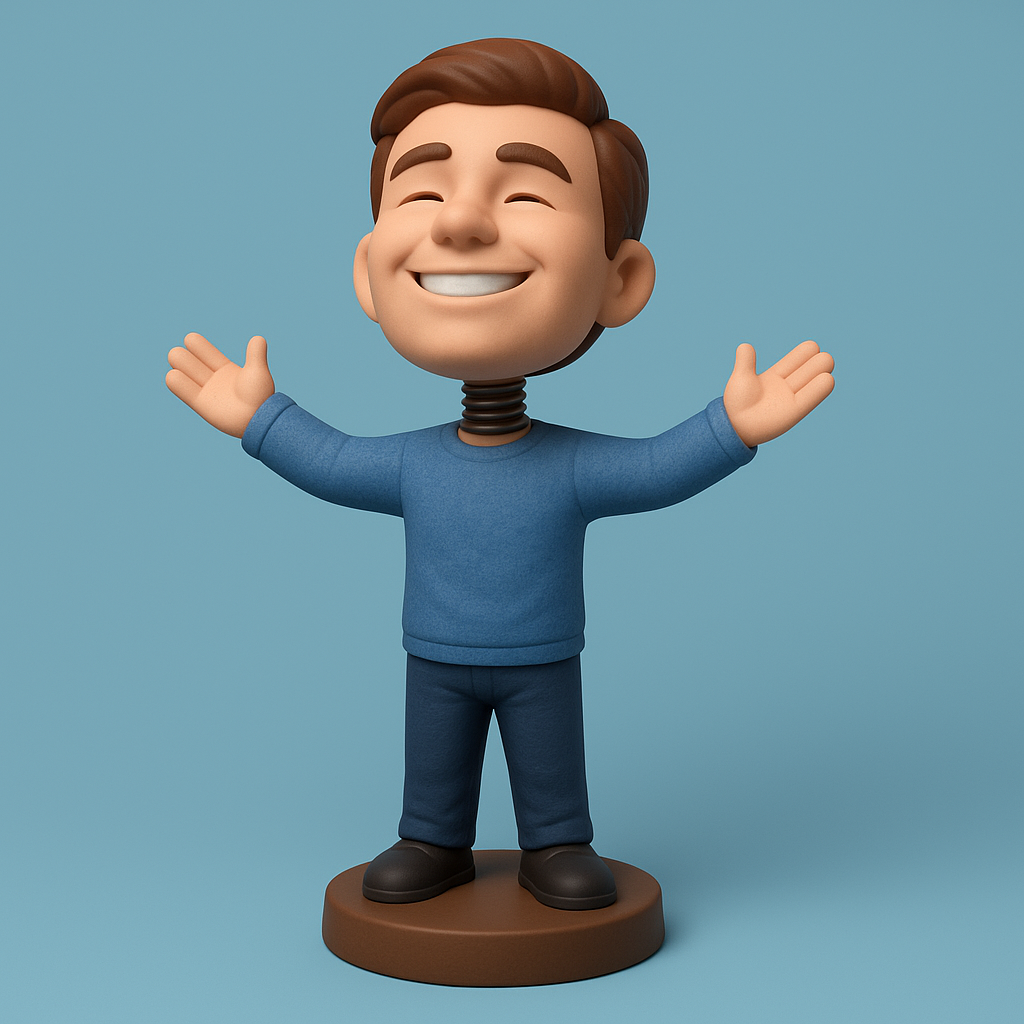 silhouette 3d printer maker-3d portrait printing_Joyful Bobblehead Pal: Print Happiness!