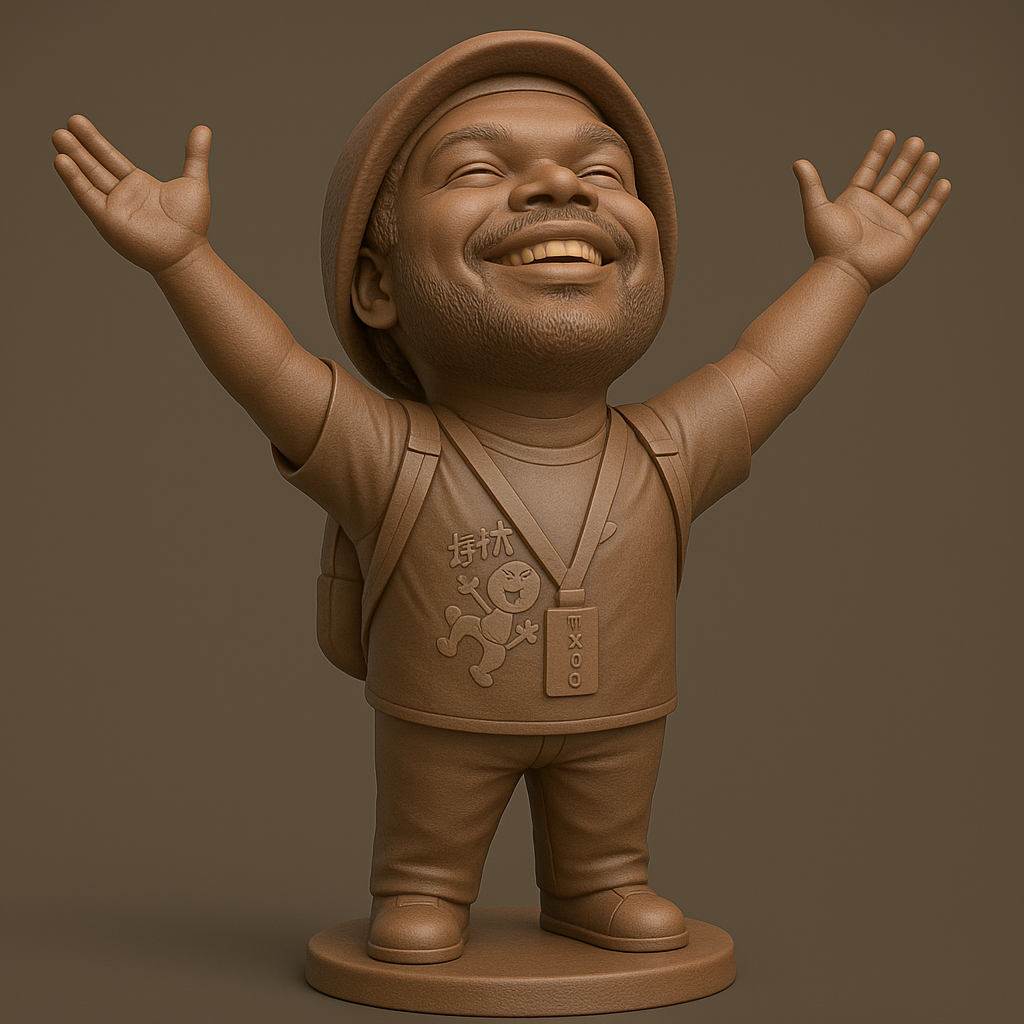 silhouette 3d printer maker-3d portrait printing_Joyful Character Figurine for 3D Printing