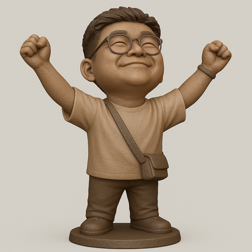 silhouette 3d printer maker-3d portrait printing_Joyful Kid Figurine for 3D Printing
