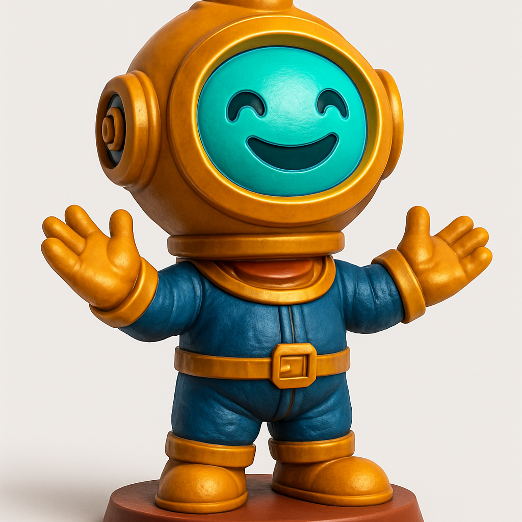face anatomy 3d model-create 3d face model from photo_Charming Retro Diver Buddy – Print Your Own Smile!