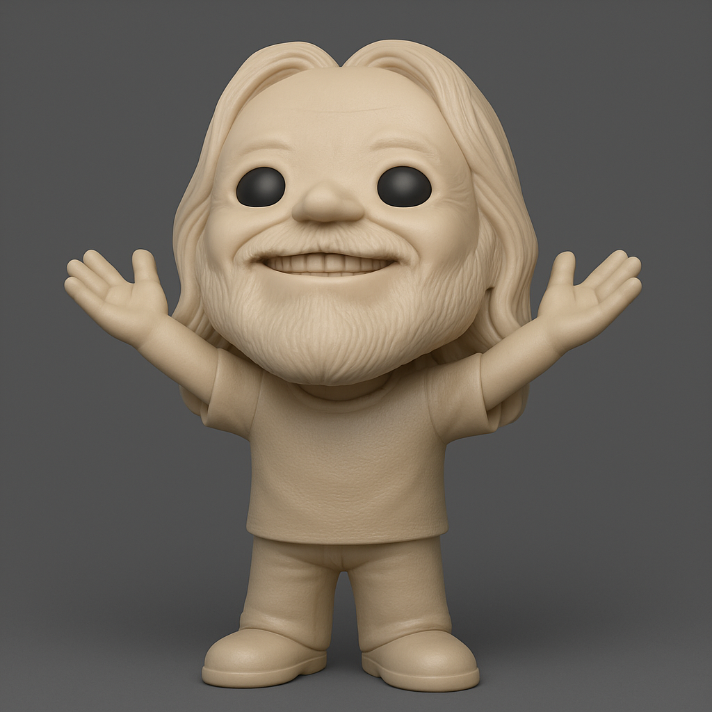 face to 3d model ai-3D portrait printing from photo_Cheery Bearded Buddy Figurine - Fun 3D Print!