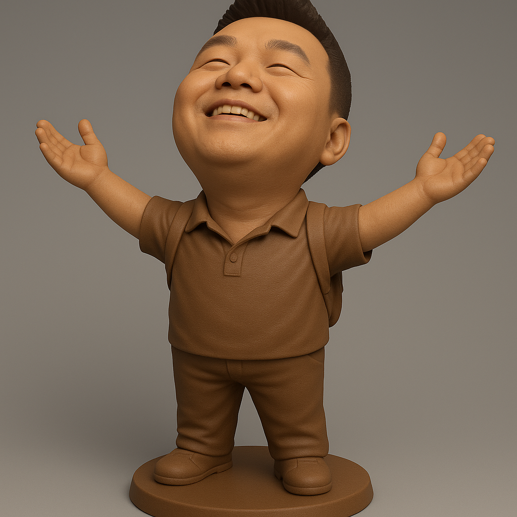 silhouette 3d printer maker-3d portrait printing_Joyful Figure with Outstretched Arms