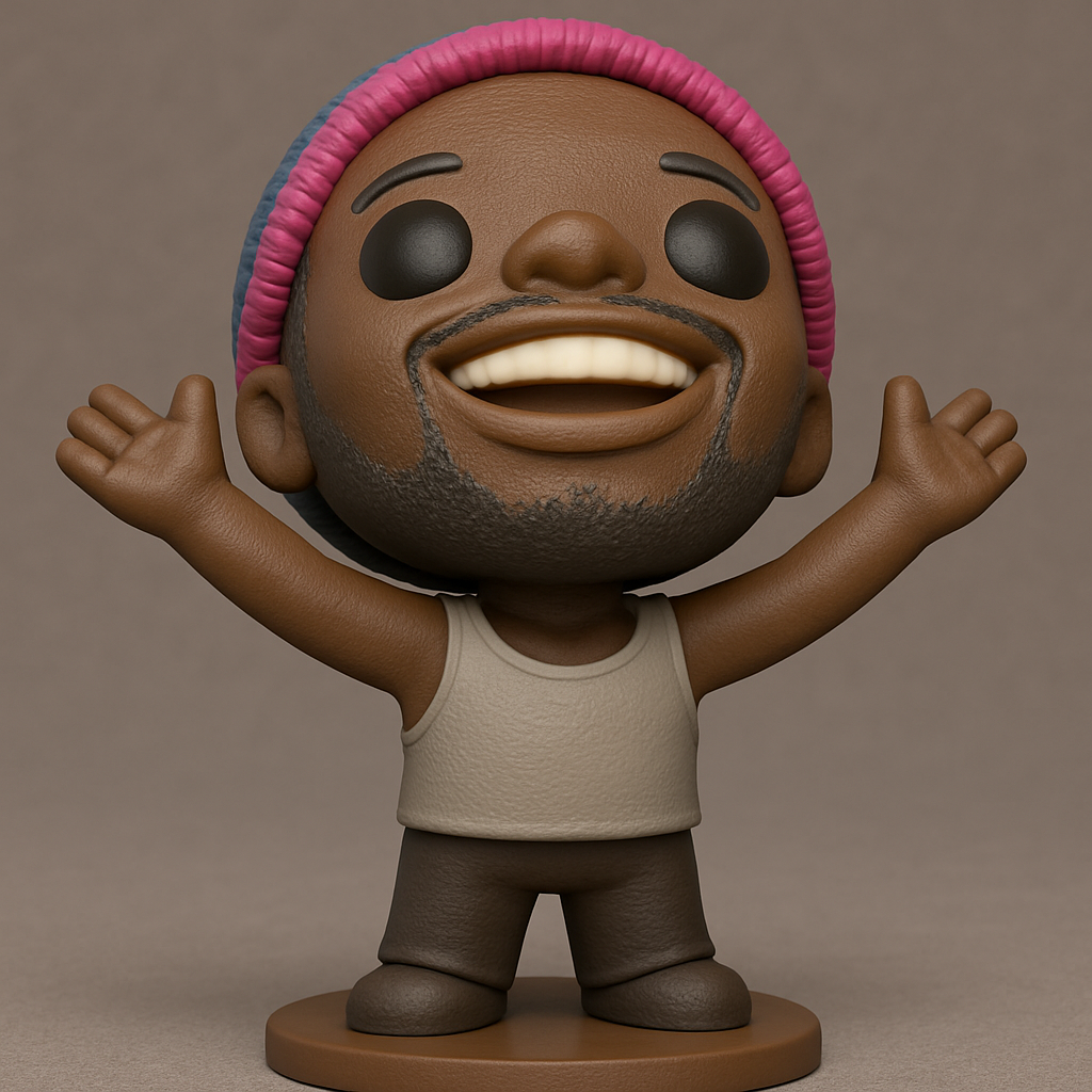 face to 3d model ai-3D portrait printing from photo_Happy Beanie Guy - Collectible Desk Buddy