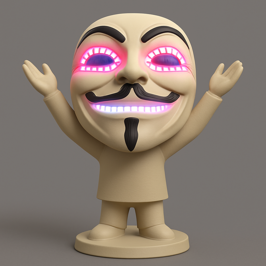 face to 3d model ai-3D portrait printing from photo_Anonymous Mask LED Desk Decor