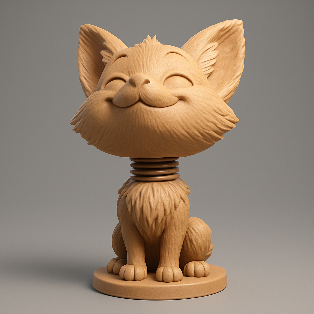 face anatomy 3d model-create 3d face model from photo_Joyful Woodland Bobblehead - Print Your Own Happy Friend!