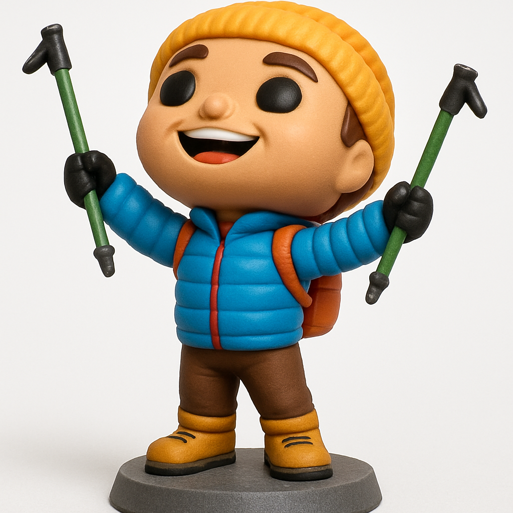 face anatomy 3d model-create 3d face model from photo_Happy Hiker Funko Style Figure - Adventure Awaits!
