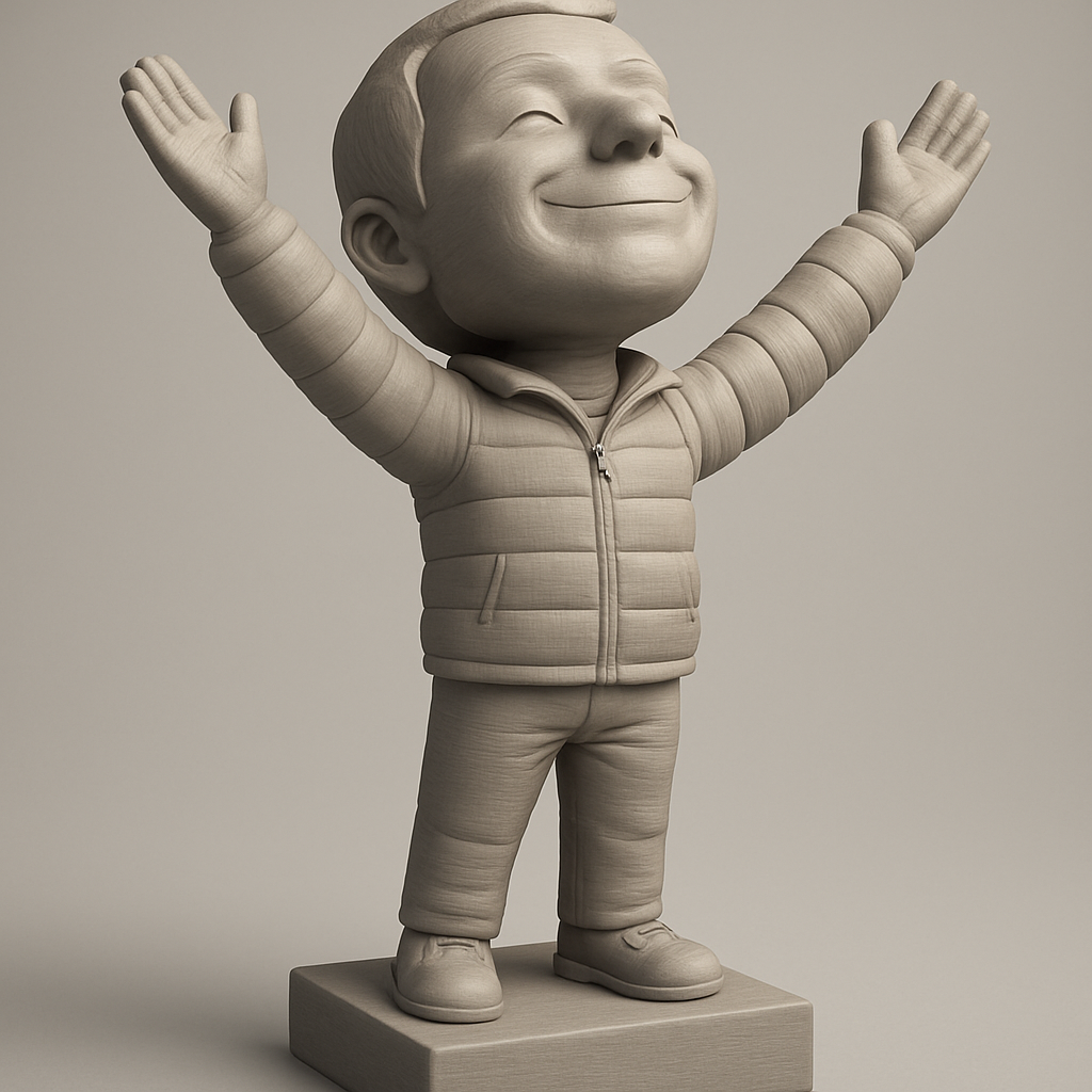 silhouette 3d printer maker-3d portrait printing_Joyful Kid Figure for 3D Printing