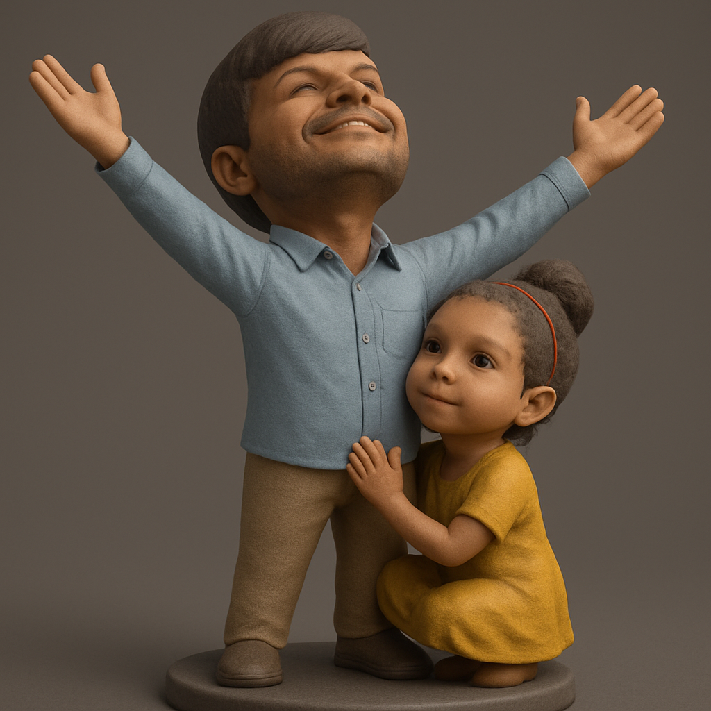 face anatomy 3d model-create 3d face model from photo_Eternal Bond: Father & Daughter Keepsake Statue