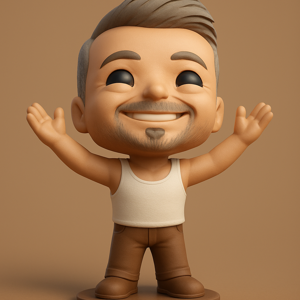 face to 3d model ai-3D portrait printing from photo_Happy Hugs Goatee Figurine - Your Desk's New Bestie!
