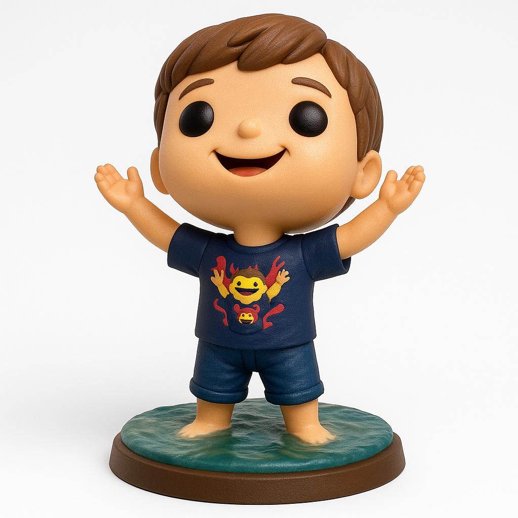 face to 3d model ai-3D portrait printing from photo_Joyful Little Explorer Figurine - Embrace Happiness!