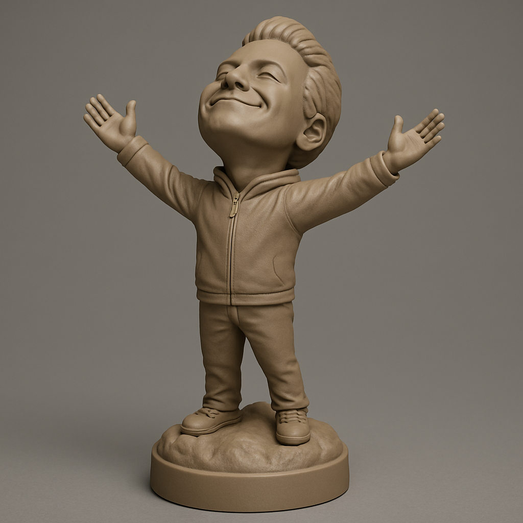 face anatomy 3d model-create 3d face model from photo_Embrace Joy: Happy Character Figurine 3D Print