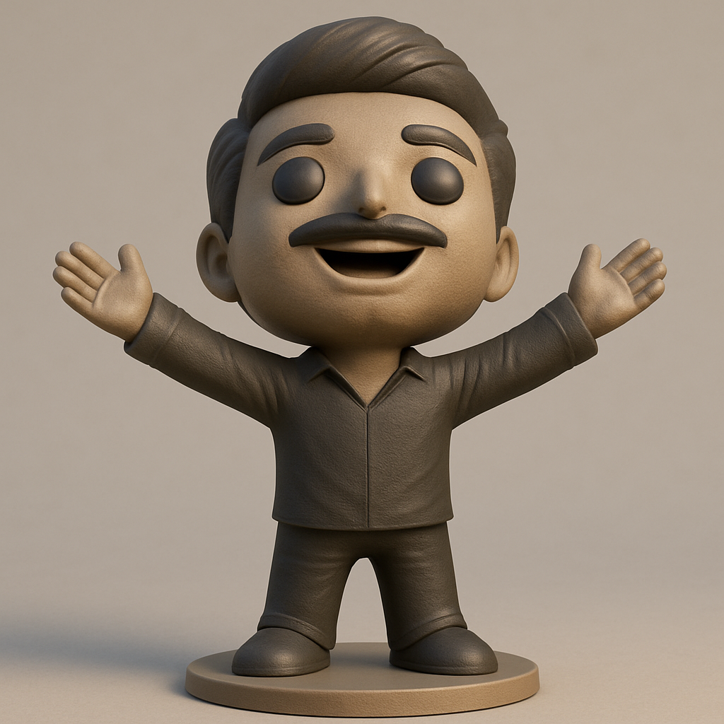 face anatomy 3d model-create 3d face model from photo_Chibi Charmer: Welcoming Man Desk Decor 3D Model