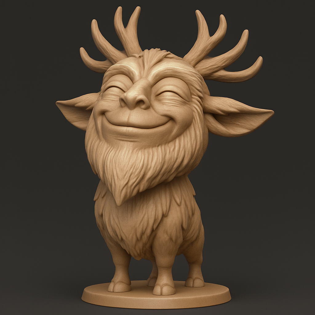 face anatomy 3d model-create 3d face model from photo_Charming Forest Guardian Figurine